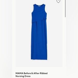 💙 Bright Blue H&M MAMA Maternity Ribbed Jersey Dress 💙
